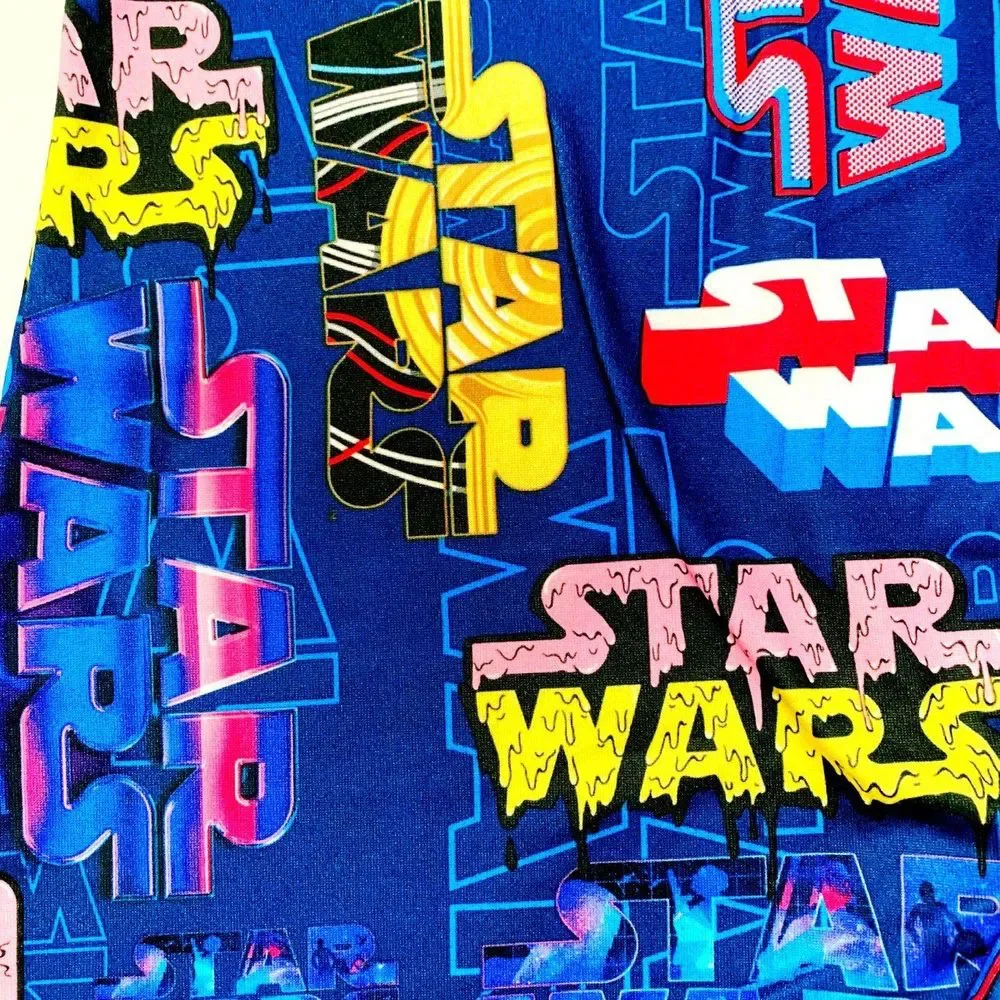 Star Wars Crazy Boxer Briefs Mens Large Underwear Disney Gift Logo Blue Yellow